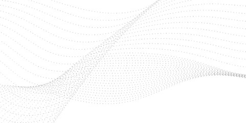 Halftone flowing wavy gradient dots shape isolated on transparent background. Digital future technology concept. Design for web design, music, cover, technology, science, data, banner, flayer, poster.