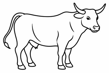 Bull line art vector illustration	