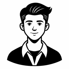 Boy character  Silhouette Vector Illustration