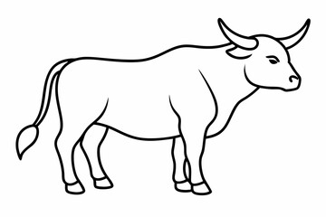 Bull line art vector illustration	