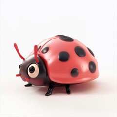 cute ladybug cartoon isolated on white background