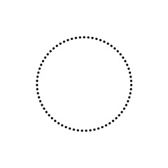 Dotted line circle frame, vector illustration.