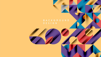 Neo memphis geometric pattern with circles, squares and lines. Pop art abstract background for covers, banners, flyers and posters and other templates