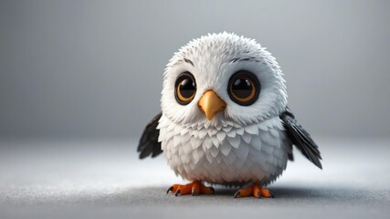 Obraz premium 3d cute harbinger isolated in white background