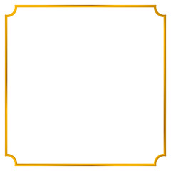 Gold square metallic frame with curved corners