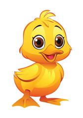 Cute baby duck cartoon illustration isolated on white background
