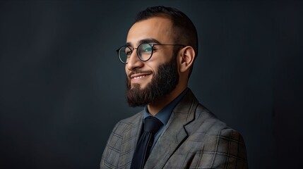 A man with a beard wearing a suit and tie