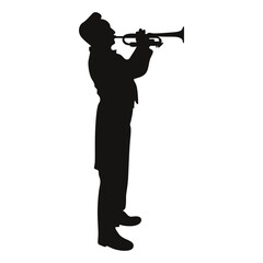 Black Silhouette of Jazz Musician. Flat Vector Graphic Illustration