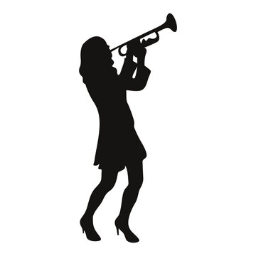 recommend clip art: Black Silhouette of Jazz Musician. Flat Vector Graphic Illustration