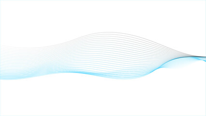 Abstract blue wave lines on transparent background, Blue wave lines on white background. 
