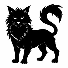 Highlander cat Black silhouette