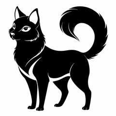 Obraz premium Japanese Bobtail Black silhouette