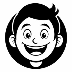 Smiling face for smiling day  Silhouette Vector Illustration