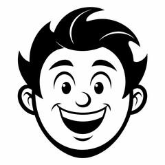 Smiling face for smiling day  Silhouette Vector Illustration