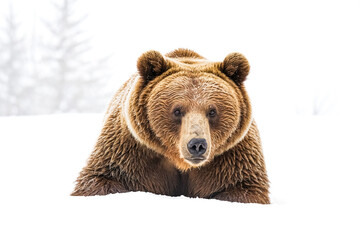 Fototapeta premium Grizzly Bear in Snowy Landscape