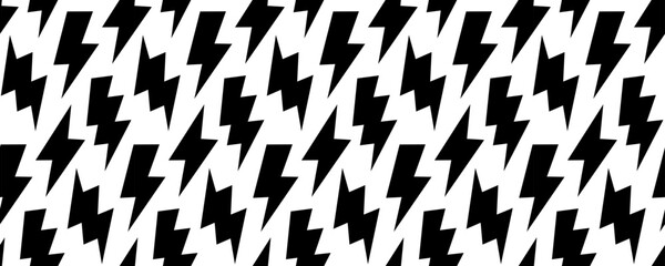 Lightning bolt seamless pattern. Thunder bolt repeating background. Flash thunderbolt ornament wallpaper. Strike arrow and energy power backdrop for poster, banner, graphic design, card. Vector