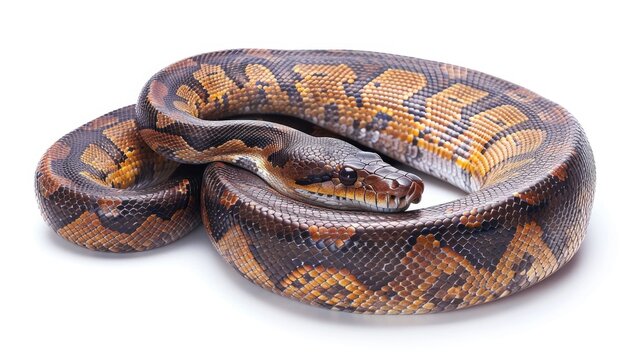 Python from Sumatra on white backdrop