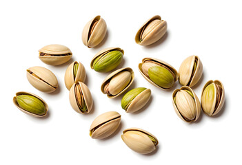 Roasted Salted Pistachios on White Surface