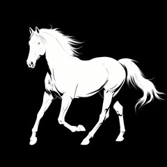 Horse Silhouette, flat style, can use for Logo Gram, Art Illustration, Emblem, Pictogram, Apps, Website or Graphic Design Element.