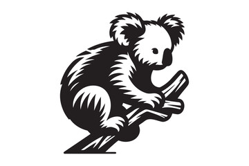koala animal silhouette vector illustration - Generative AI