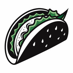 Taco  Silhouette Vector Illustration