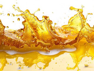 Obraz premium oil is flowing and splashing in a vertical motion, with a white background.
