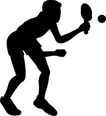 Table Tennis Player Silhouette