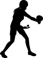 Table Tennis Player Silhouette
