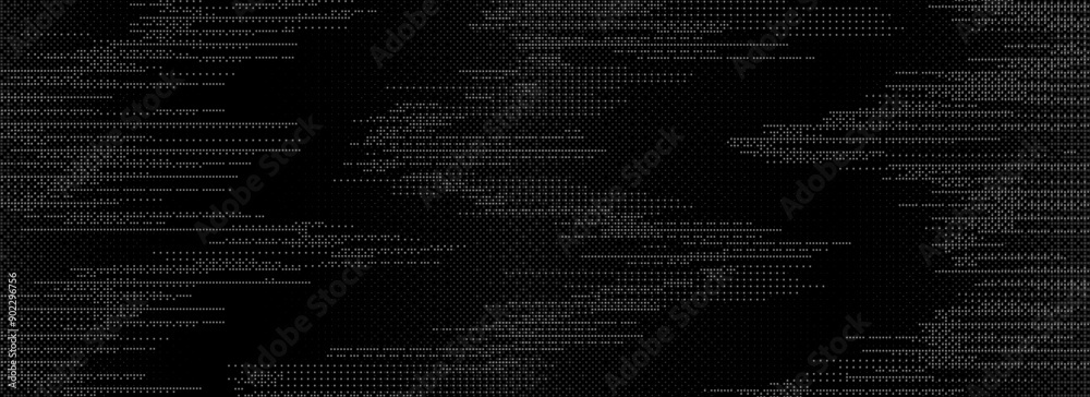 Poster TV static noise texture. Glitch pixelated background. Damage, error, distorted VHS video screen overlay. Black white grunge random television interference. Vector digital pixel video effect backdrop