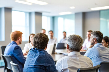 Business people sitting around a table during a meeting