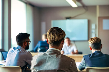 Fototapeta premium Businessmen sitting in a meeting room