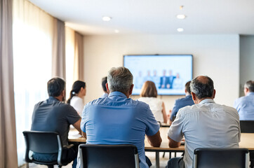 Business professionals attending a virtual meeting