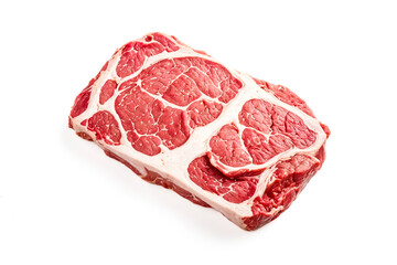 Raw Steak Isolated On White Background