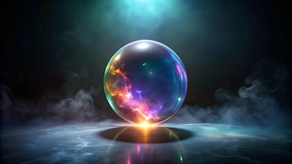Fototapeta premium Crystal ball glowing, futuristic, futuristic, crystal ball, magic