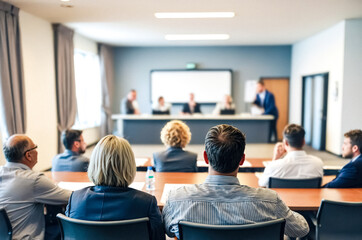 Fototapeta premium Business People Attending a Conference in a Modern Meeting Room