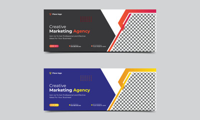 Facebook cover web banner. Digital marketing cover banner and social media post web banner template. vector illustration.