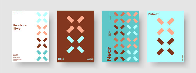 Fototapeta premium Isolated Brochure Layout. Creative Flyer Template. Geometric Background Design. Banner. Report. Poster. Business Presentation. Book Cover. Journal. Magazine. Advertising. Newsletter. Brand Identity