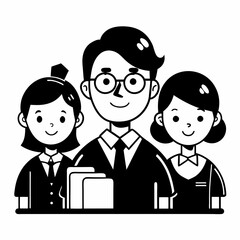 Teachers Day  Silhouette Vector Illustration