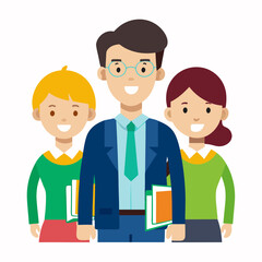 Teachers Day  Silhouette Vector Illustration