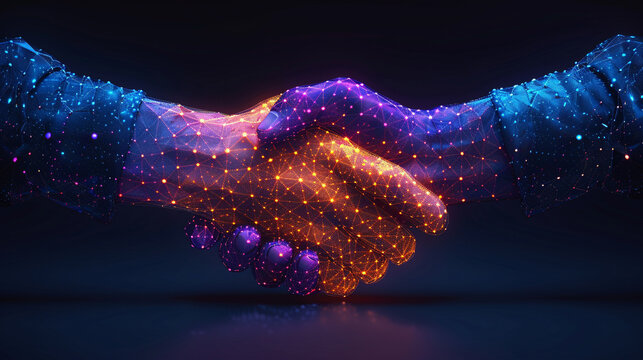 Two hands shaking in a professional setting, symbolizing business partnerships, cooperation, and networking. The image conveys trust, collaboration, and successful customer relationships