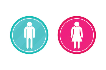  Male female icon sign symbol with batton. vector illustration.

