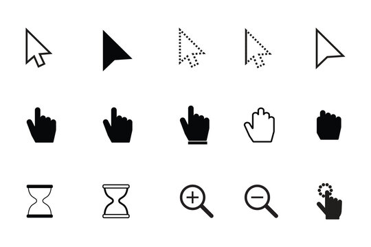 Mouse Curser With Black Icon And White background
