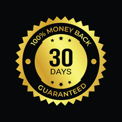 Naklejka premium 30 DAYS 100% MONEY BACK GUARANTY 
