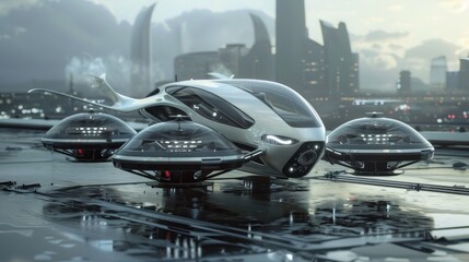Obraz premium Modern futuristic drone car