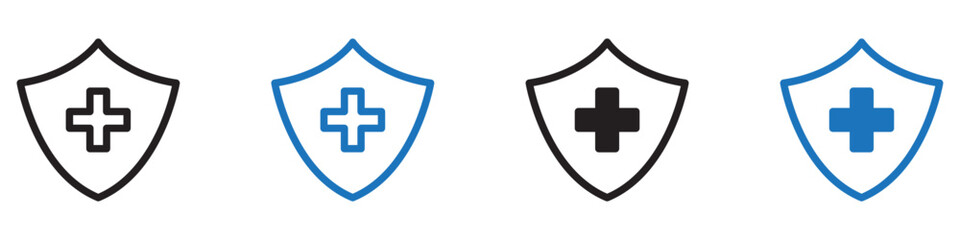 Obraz premium Health insurance icon Flat illustration vector with thin stroke