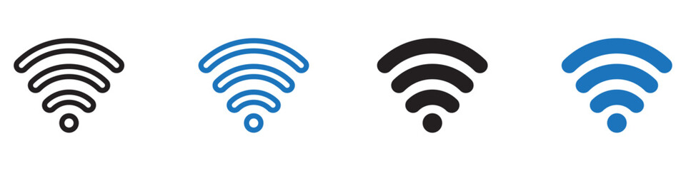 Wifi icon Flat illustration vector with thin stroke