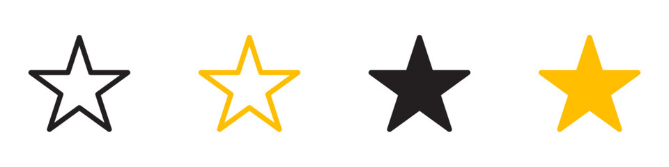 Star icon Flat illustration vector with thin stroke