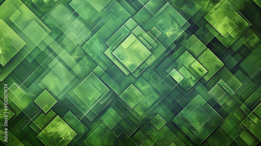 Wall mural background green rectangles, texture full screen