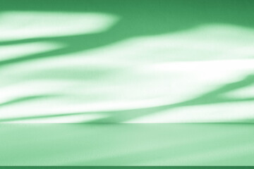 Studio style background wall decoration presentation uses white and beige tones. with shadows cast from a nearby window, concept creating a decorative backdrop.