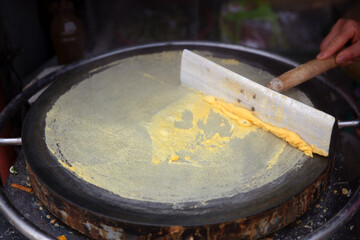 Traditional Shandong pancake making